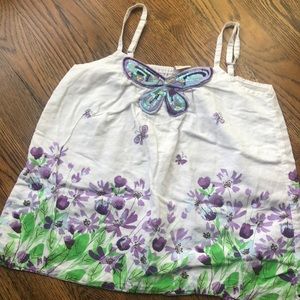 Spaghetti strap shirt with floral print